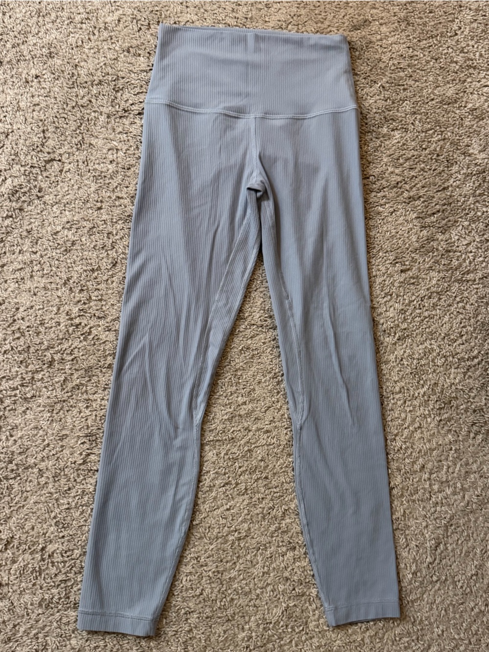 Lululemon Ribbed Full-Length Leggings – Light Blue – Size 4